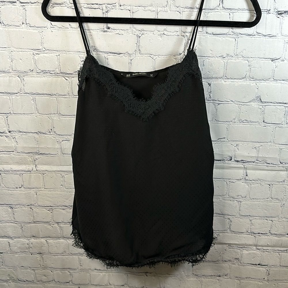 👚 Zara Basic Black Camisole Shirt - Size Extra Small